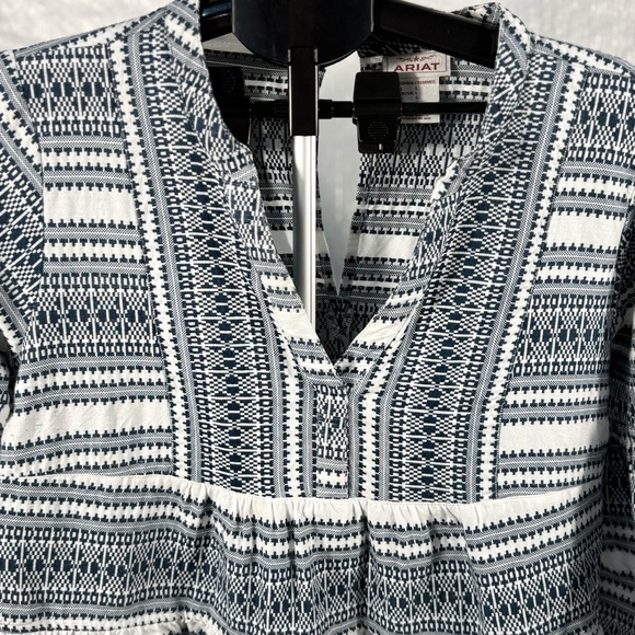 Ariat Blue and White Patterned Dress - Picture 2 of 6